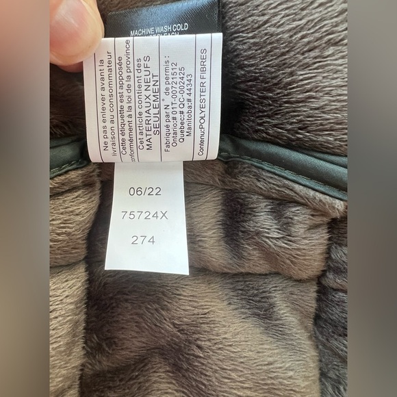 NWT Sam Edelman Women's Quilted Faux Fur Lined Trench Coat Olive Green, size L - Picture 12 of 13